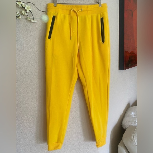 Rudolph Vibrant Yellow Hoodie Tracksuit Fleece Lined Loose Fit Size Large NWOT - Picture 12 of 15